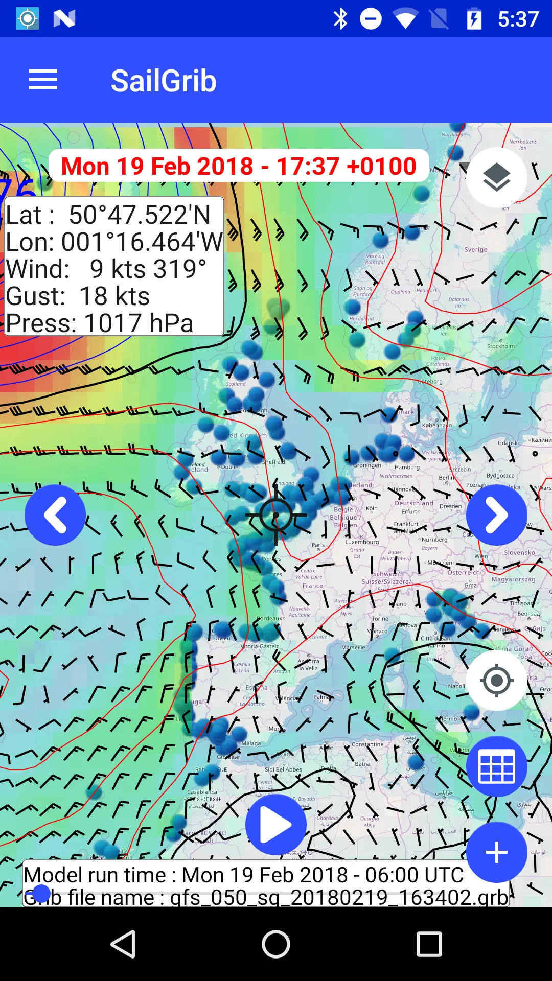 Marine Weather | SailGrib | Indus Appstore | Screenshot