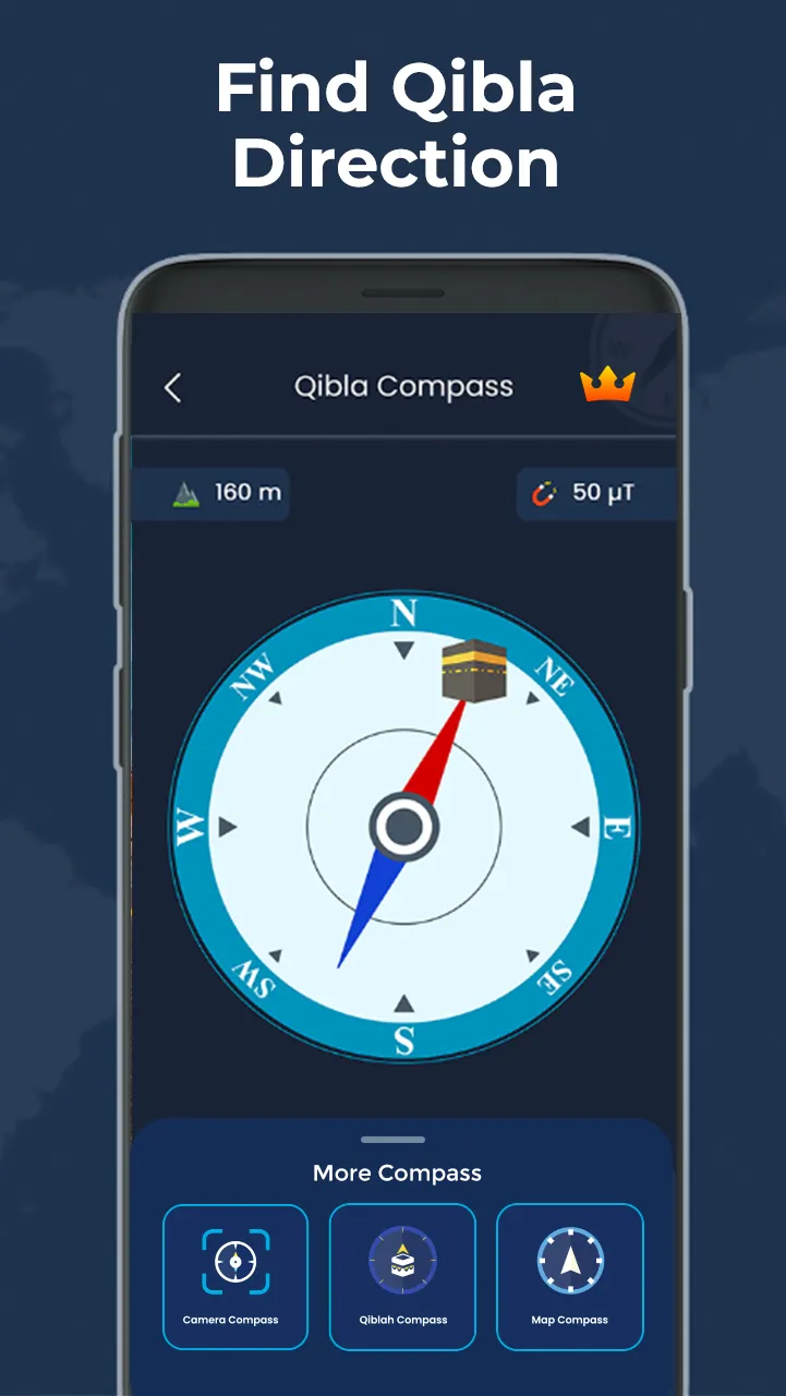 Qibla Compass Map: GPS Compass | Indus Appstore | Screenshot