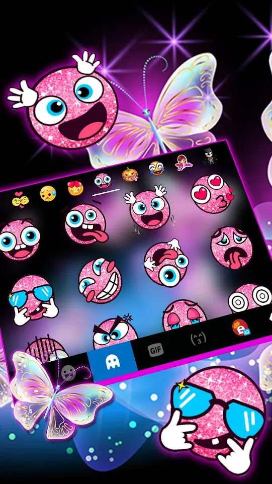 Neon Butterfly Theme | Indus Appstore | Screenshot