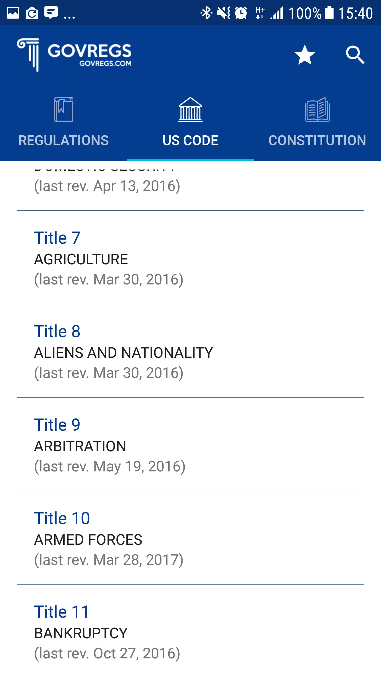 Govregs: US Constitution, laws | Indus Appstore | Screenshot