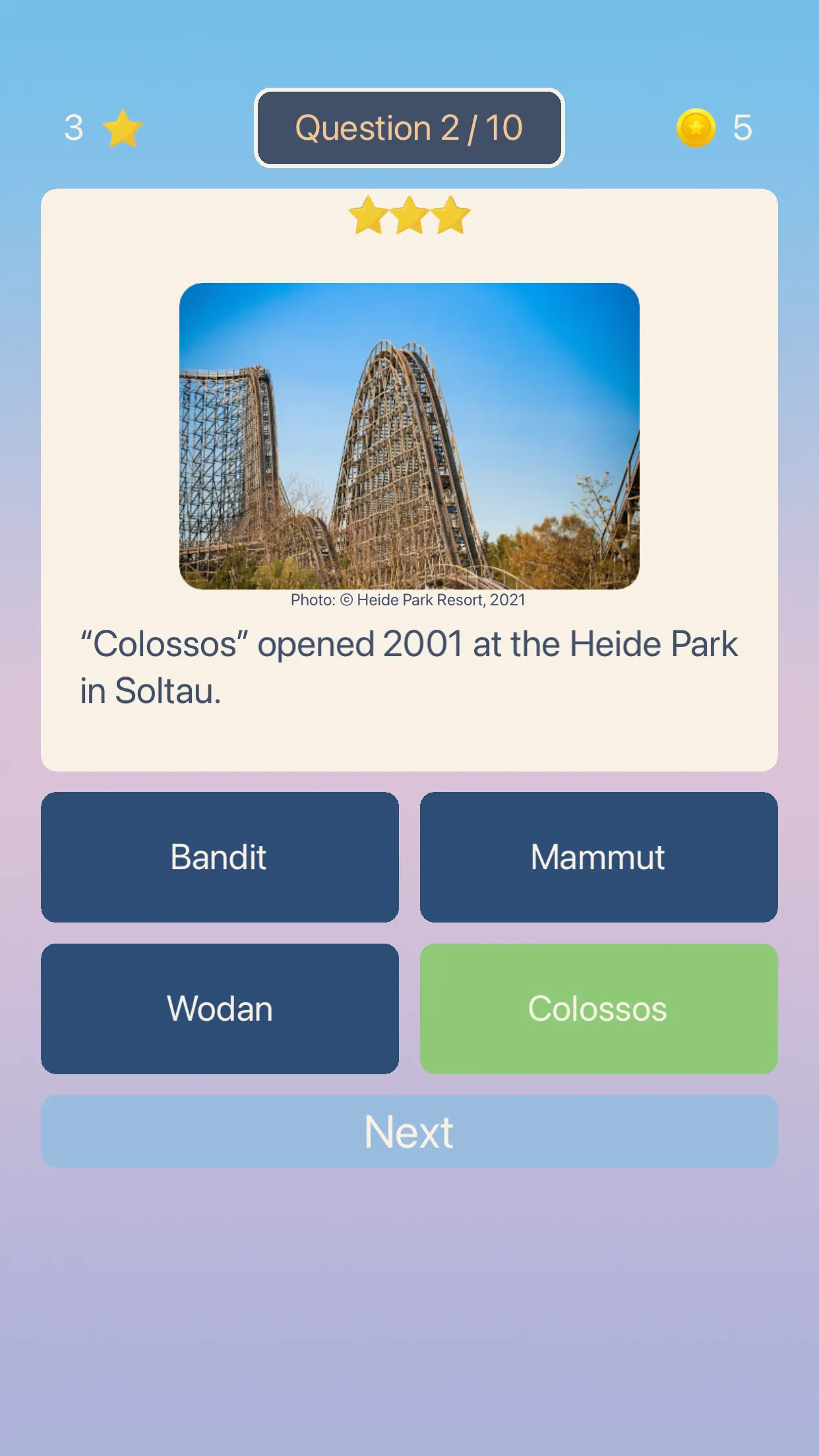 Roller Coaster Quiz | Indus Appstore | Screenshot