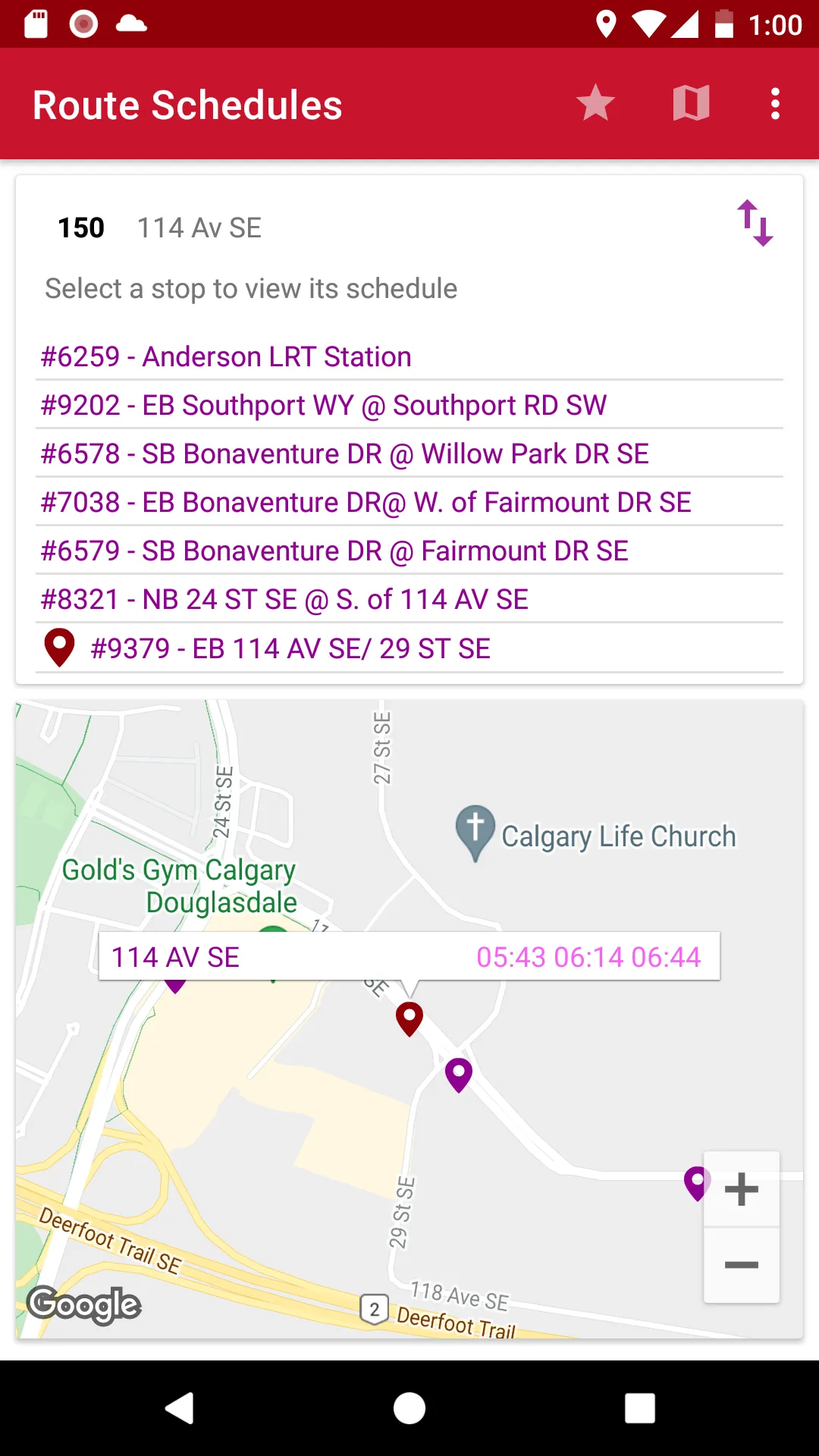 Bus Schedule in Calgary | Indus Appstore | Screenshot