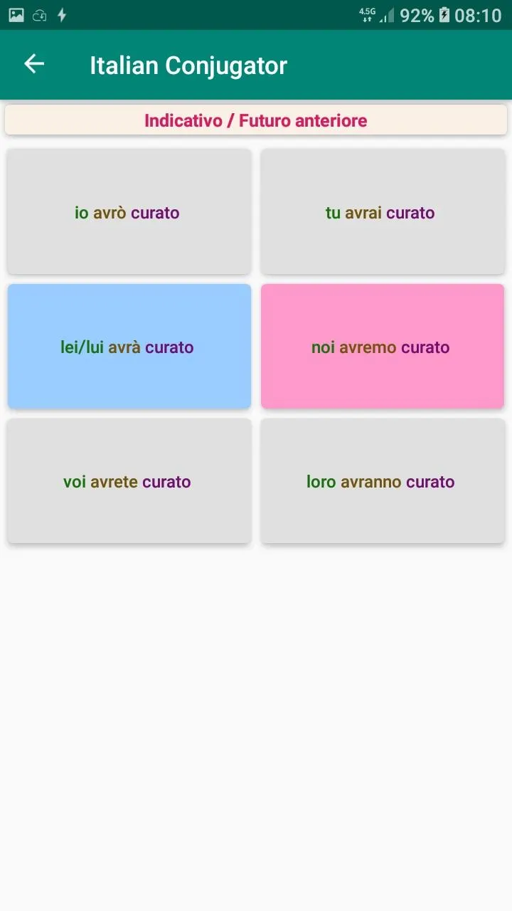 Italian Verb Conjugation | Indus Appstore | Screenshot