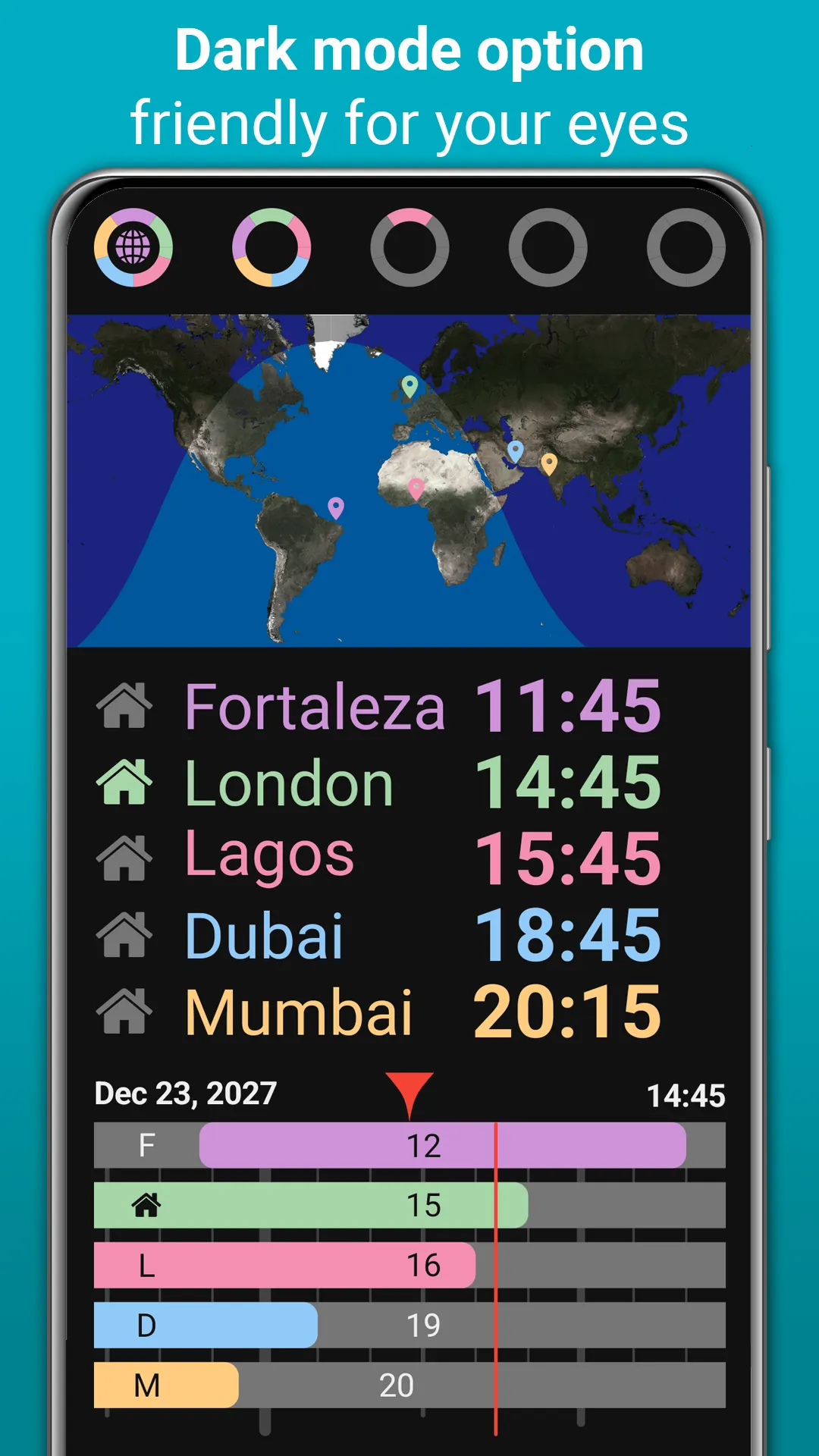 Horzono time zones world clock | Indus Appstore | Screenshot