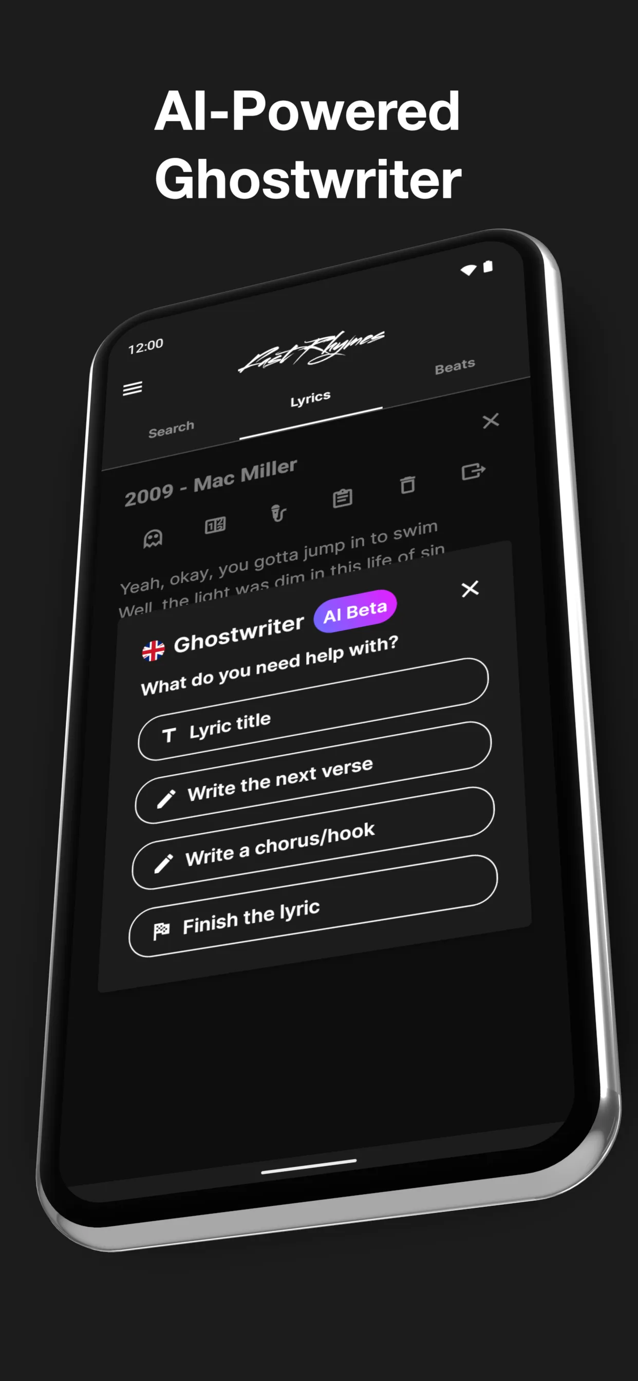 Fast Rhymes Songwriting Studio | Indus Appstore | Screenshot