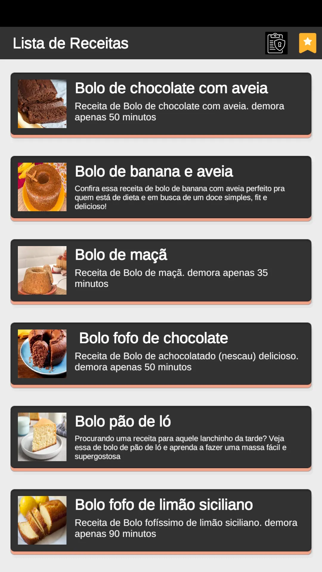 Receitas de Bolos Caseiros | Indus Appstore | Screenshot