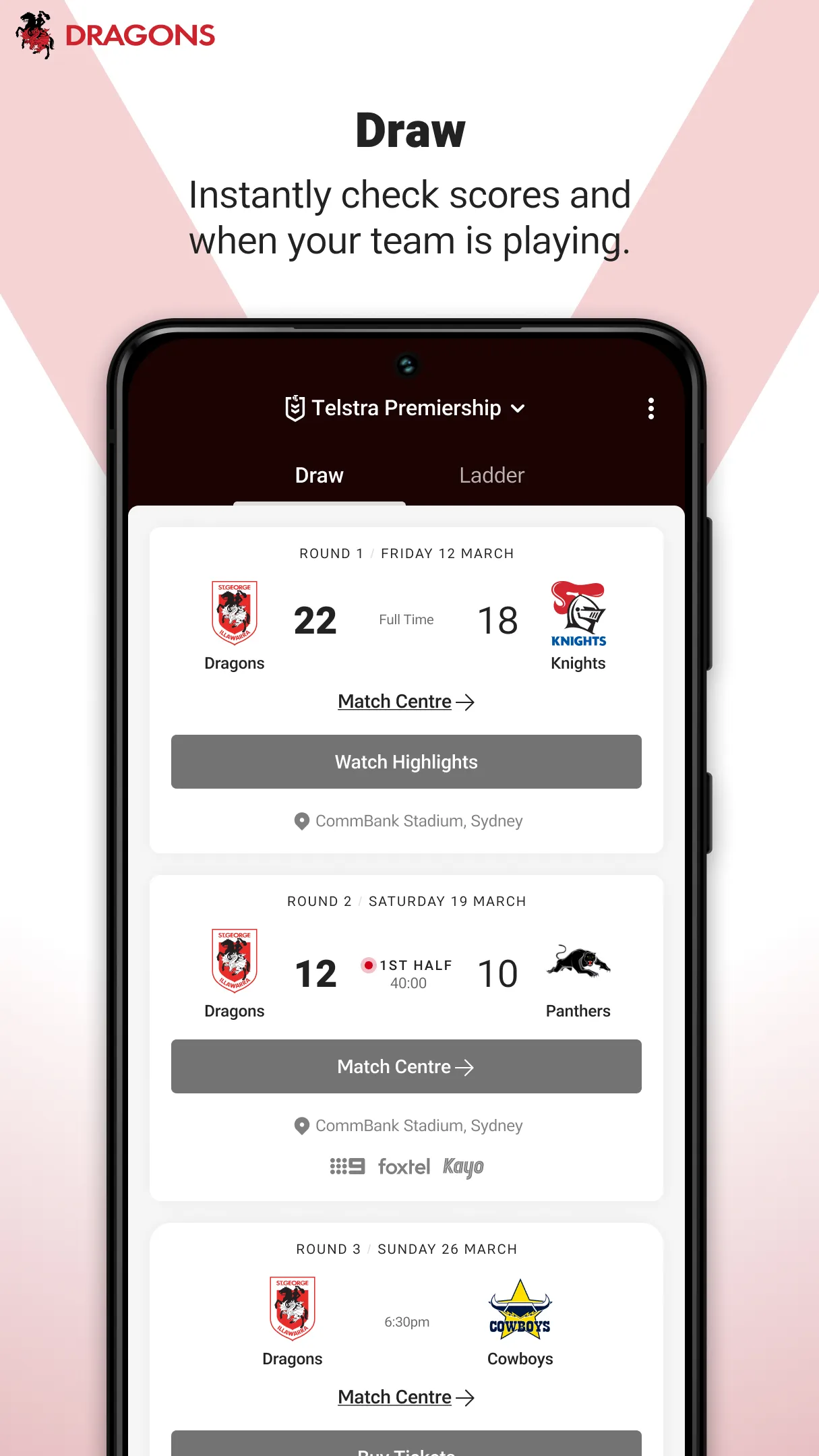 St George Illawarra Dragons | Indus Appstore | Screenshot