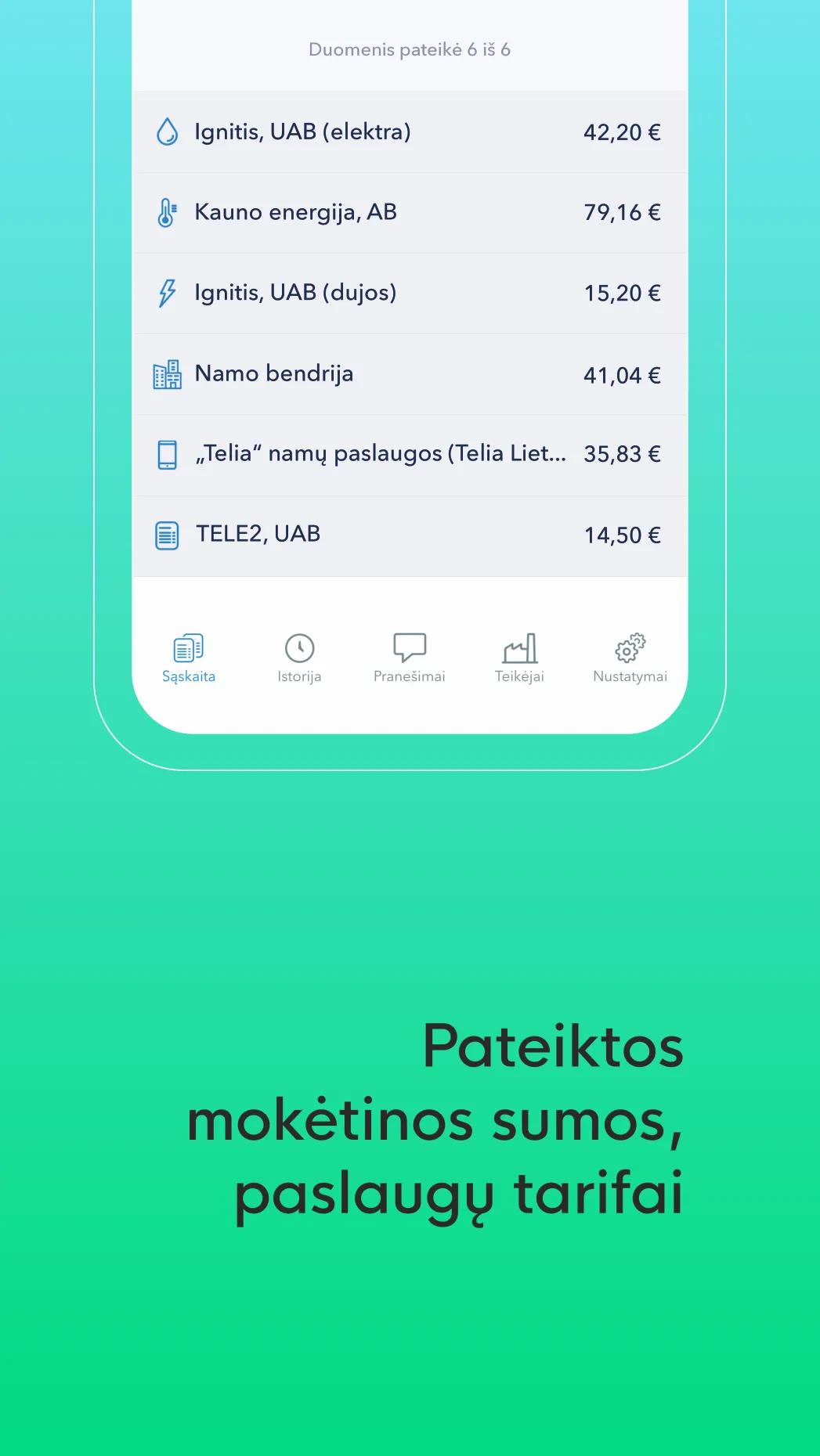 Viena Sąskaita | Indus Appstore | Screenshot