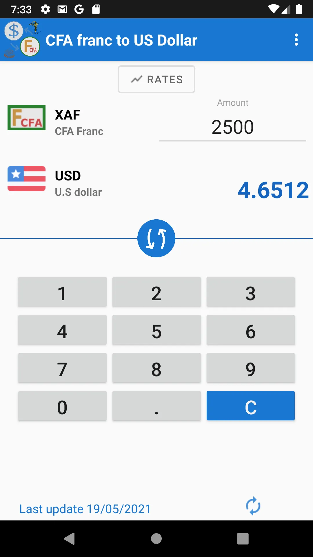 US Dollar to CFA franc convert | Indus Appstore | Screenshot