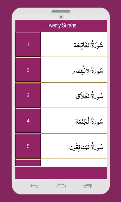 Twenty Surahs Of Quran | Indus Appstore | Screenshot