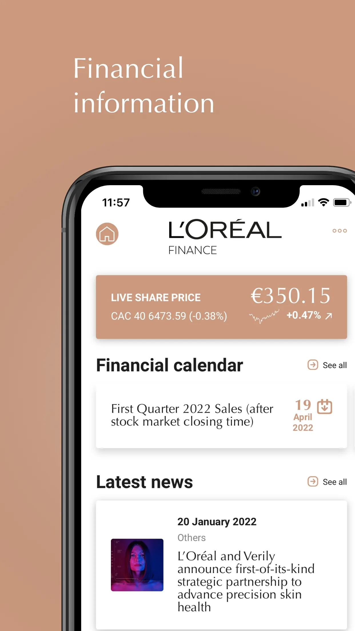 L'Oréal Finance, investors | Indus Appstore | Screenshot