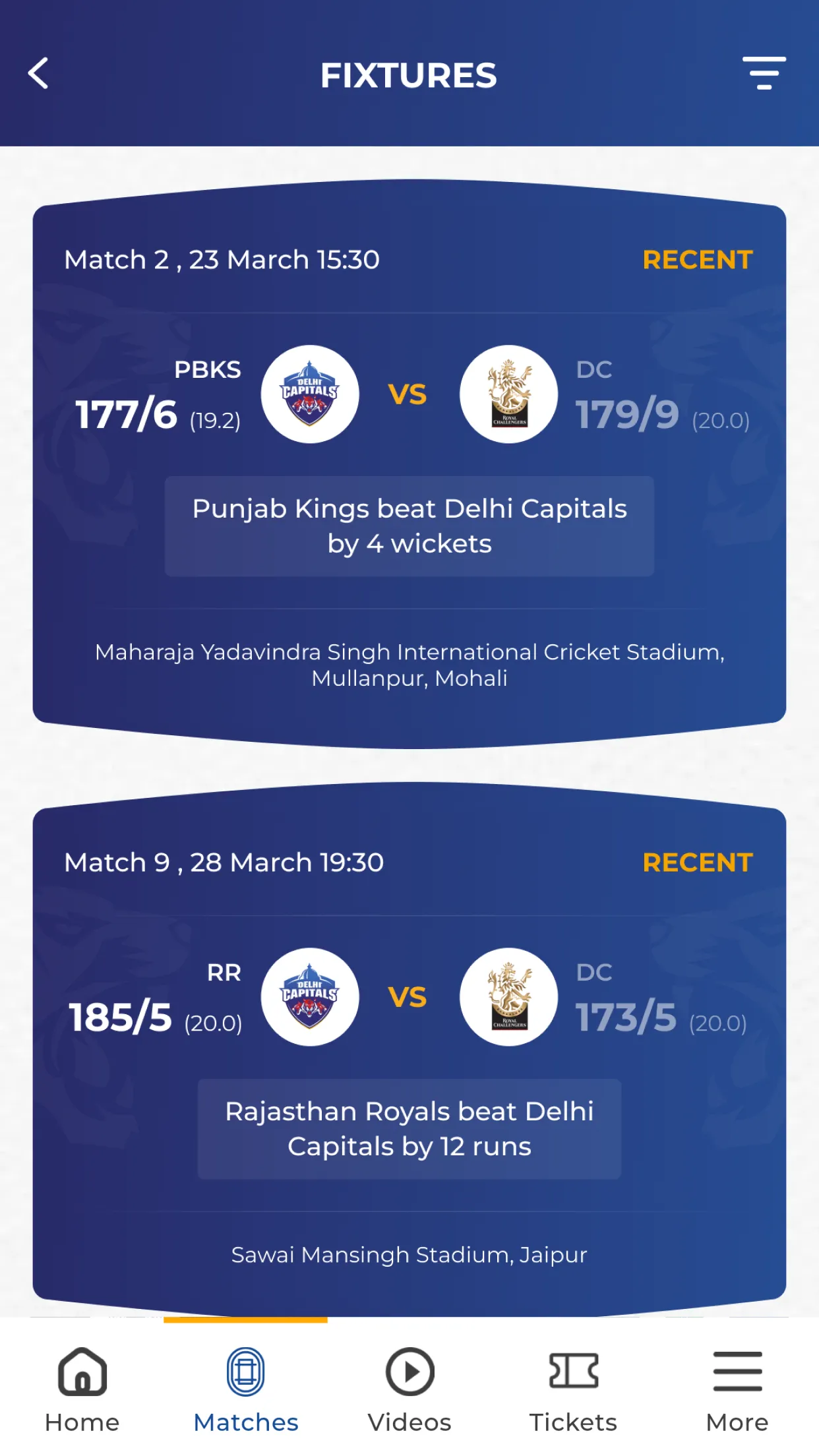 Delhi Capitals Official App | Indus Appstore | Screenshot