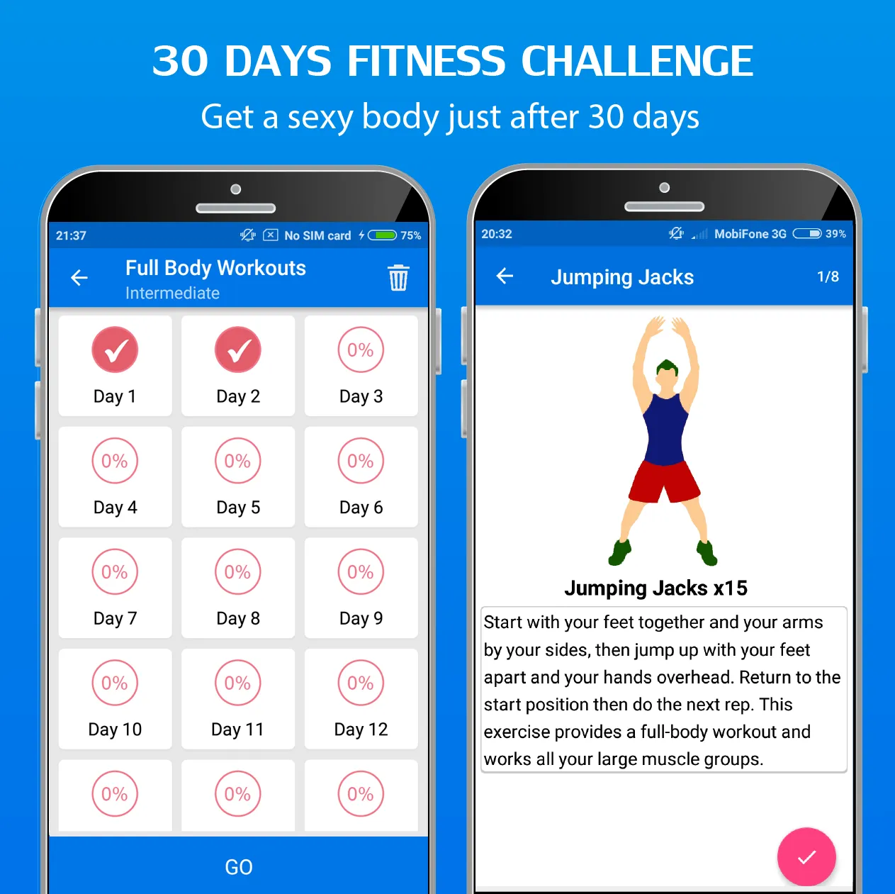 30 Day Home Workouts | Indus Appstore | Screenshot