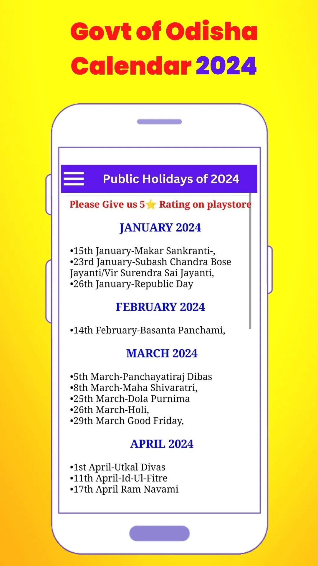 Odisha Govt Calendar 2024 | Indus Appstore | Screenshot