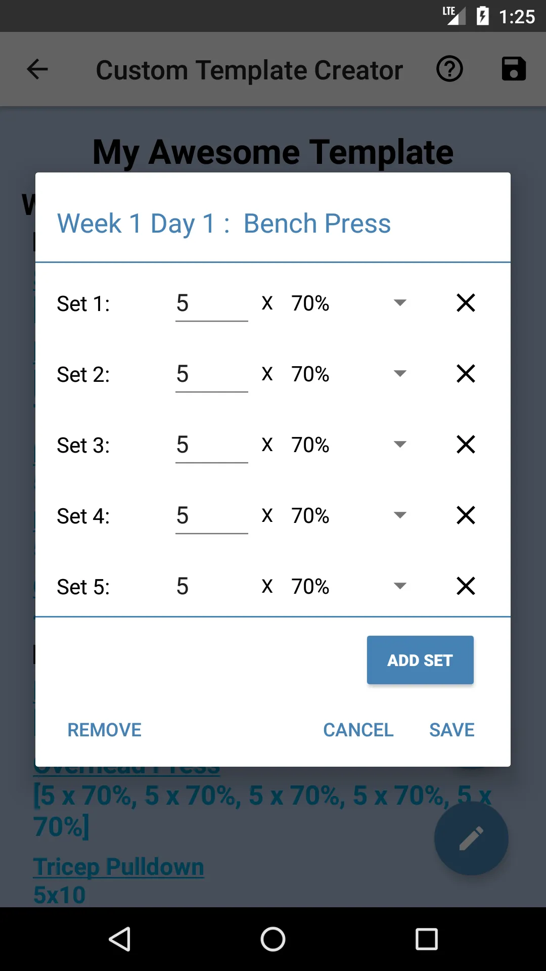 Fast 5/3/1 Workout Calculator | Indus Appstore | Screenshot