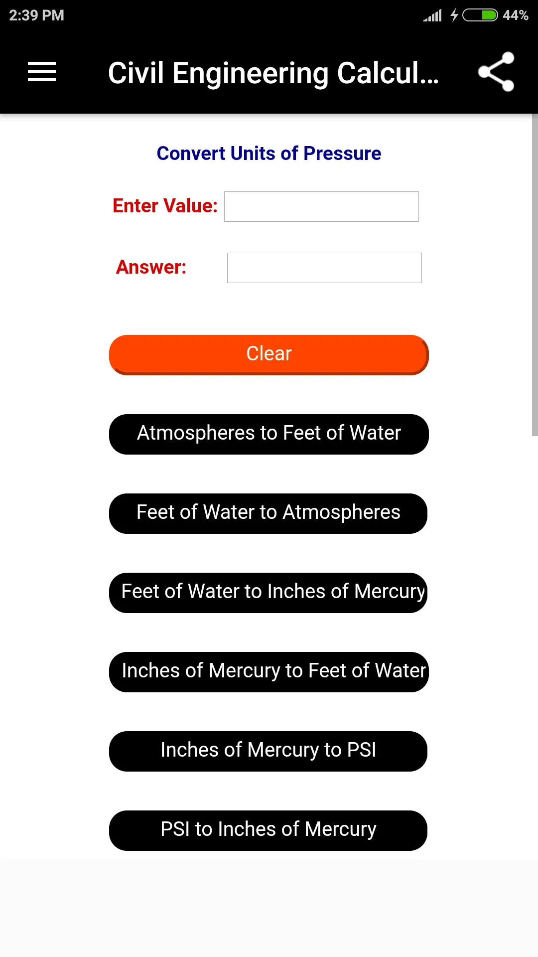 Civil Engineering Calculator | Indus Appstore | Screenshot