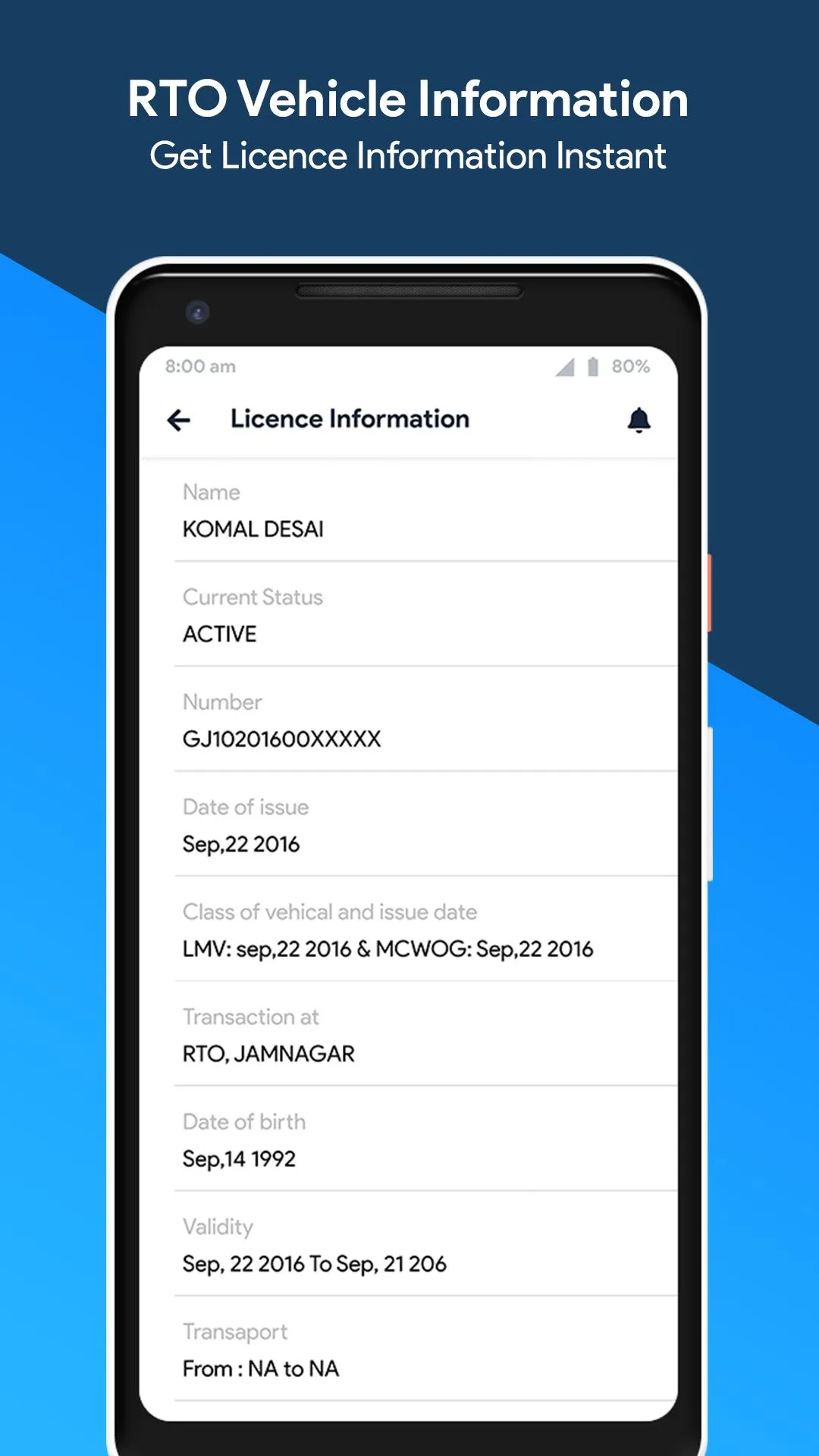 RTO Vehicle Information | Indus Appstore | Screenshot