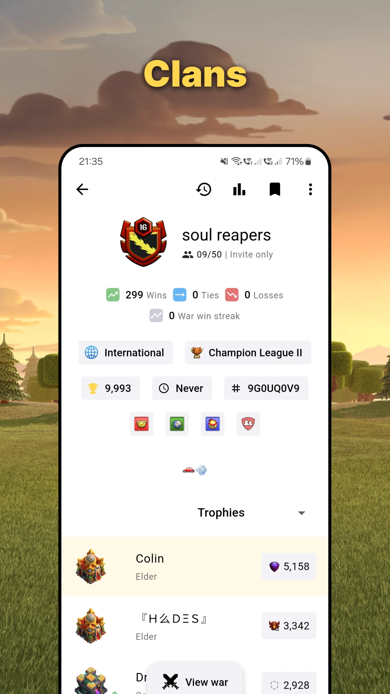 War Report for Clash of Clans | Indus Appstore | Screenshot