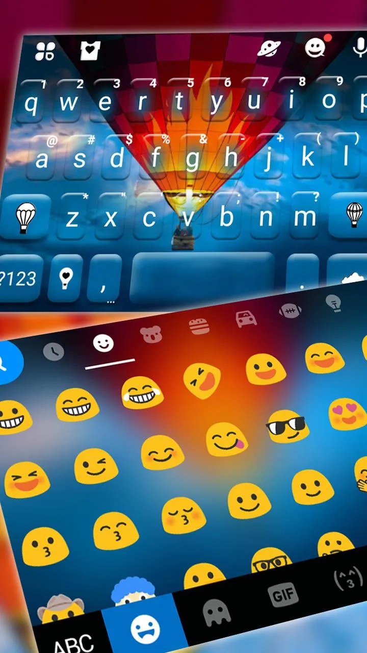 Blue Sky Hot Balloon Keyboard  | Indus Appstore | Screenshot