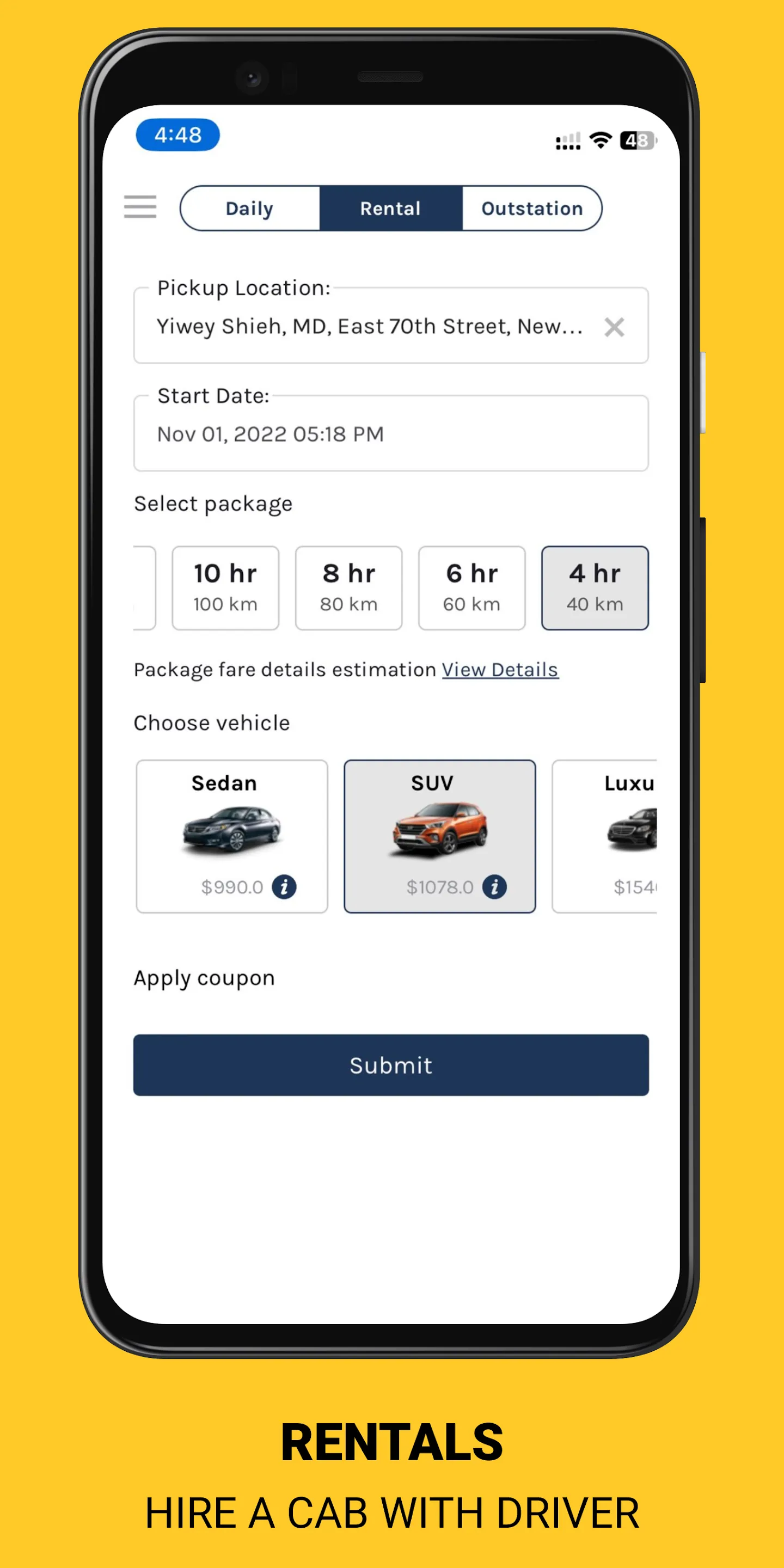 HireMe - Book a Taxi/Cab | Indus Appstore | Screenshot