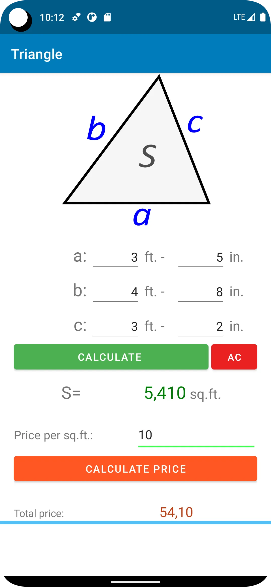 sq. ft. - calculator - ft2 | Indus Appstore | Screenshot