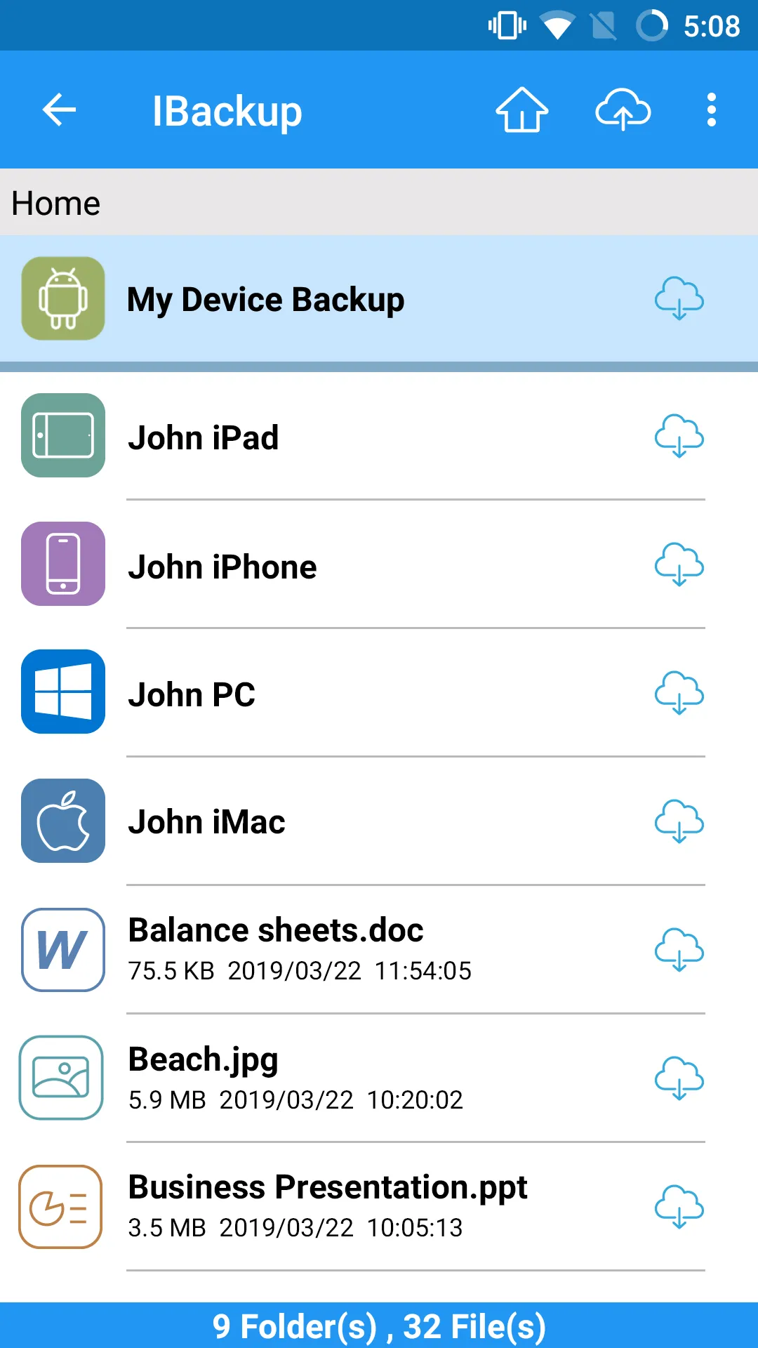 IBackup | Indus Appstore | Screenshot