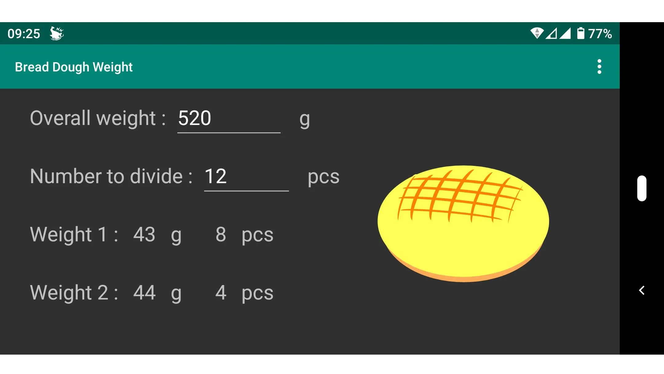 Bread dough weight calculation | Indus Appstore | Screenshot