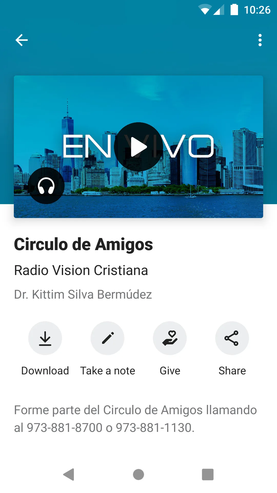 Radio Vision Cristiana | Indus Appstore | Screenshot