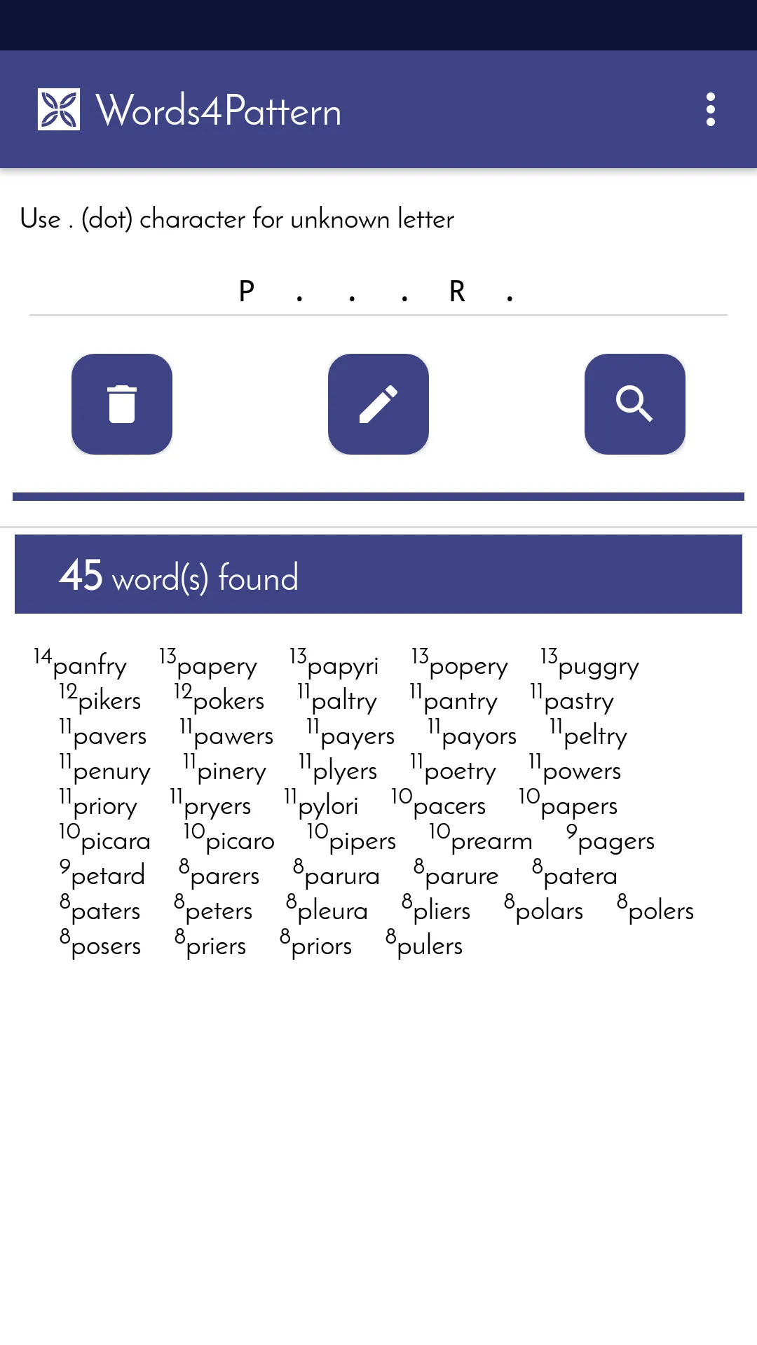 Words 4 Pattern | Indus Appstore | Screenshot