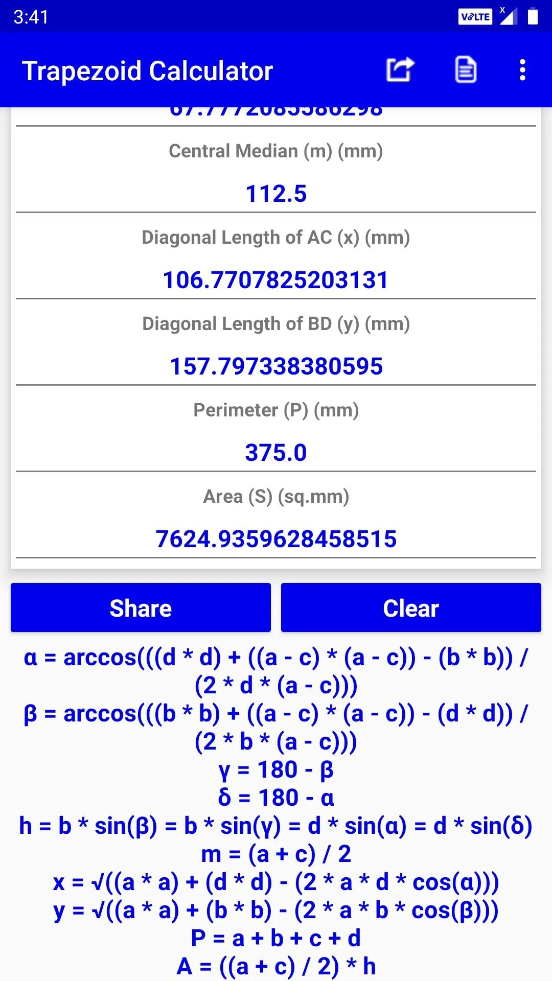 Trapezoid Calculator | Indus Appstore | Screenshot