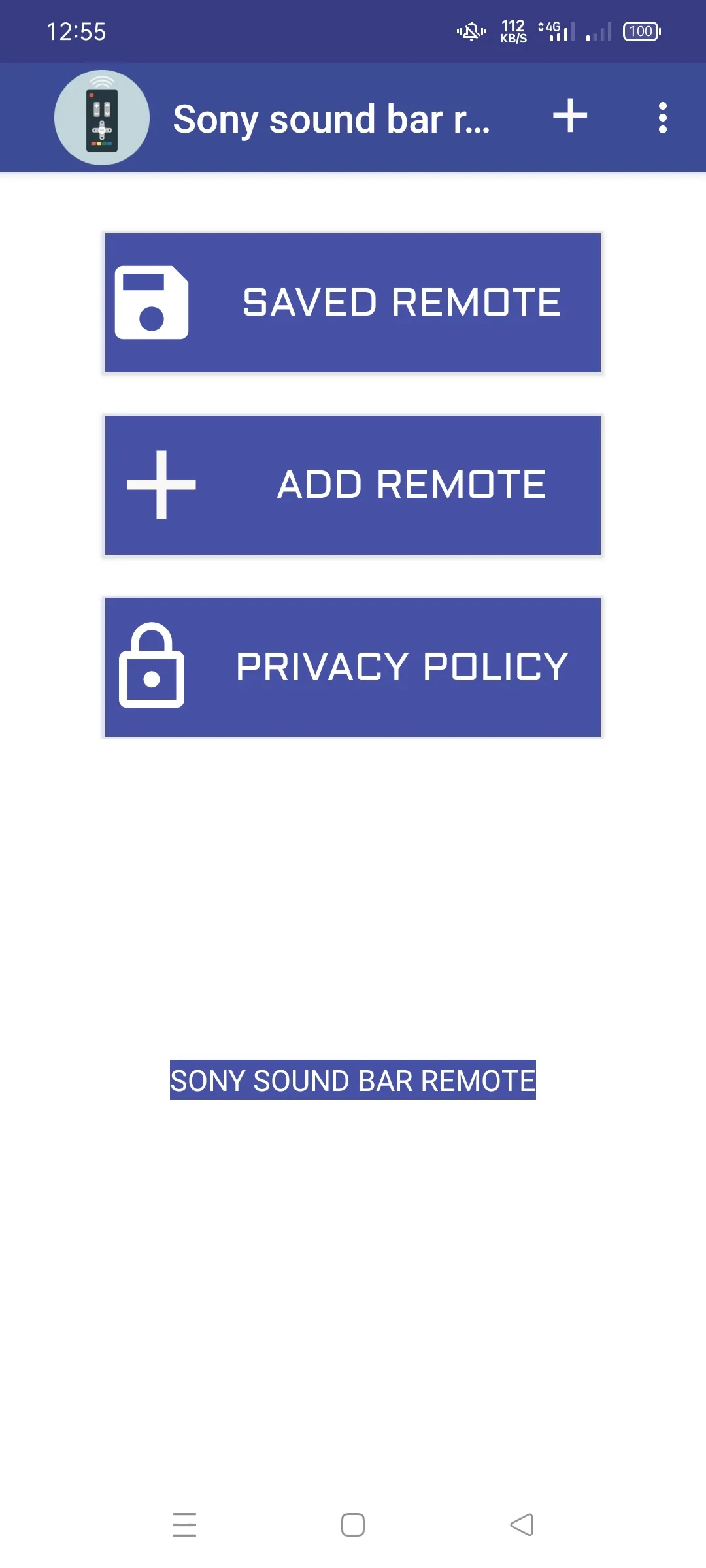 Sony sound bar remote | Indus Appstore | Screenshot