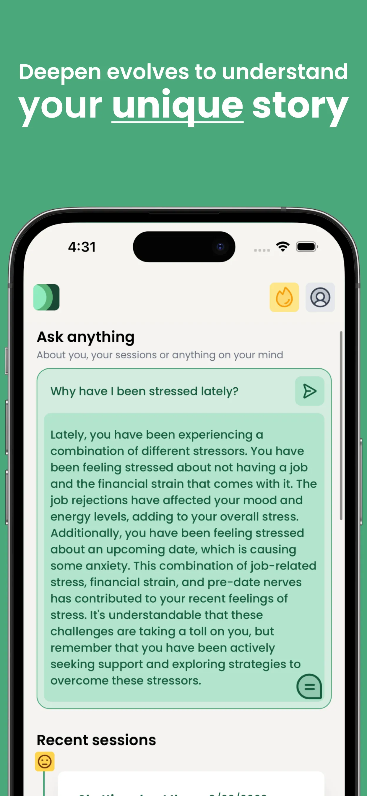 Deepen: AI Companion & Friend | Indus Appstore | Screenshot