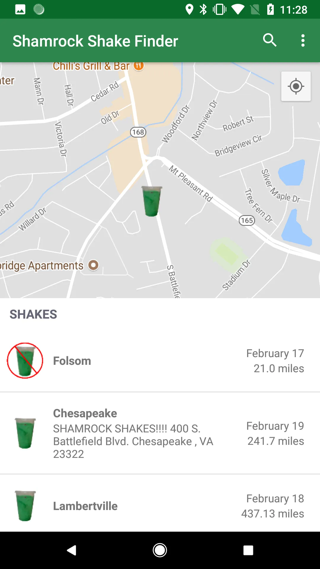 Shamrock Shake Finder | Indus Appstore | Screenshot