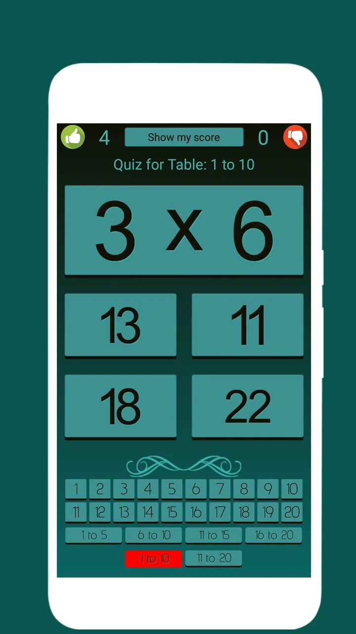 Math Tables with Quiz - Audio | Indus Appstore | Screenshot