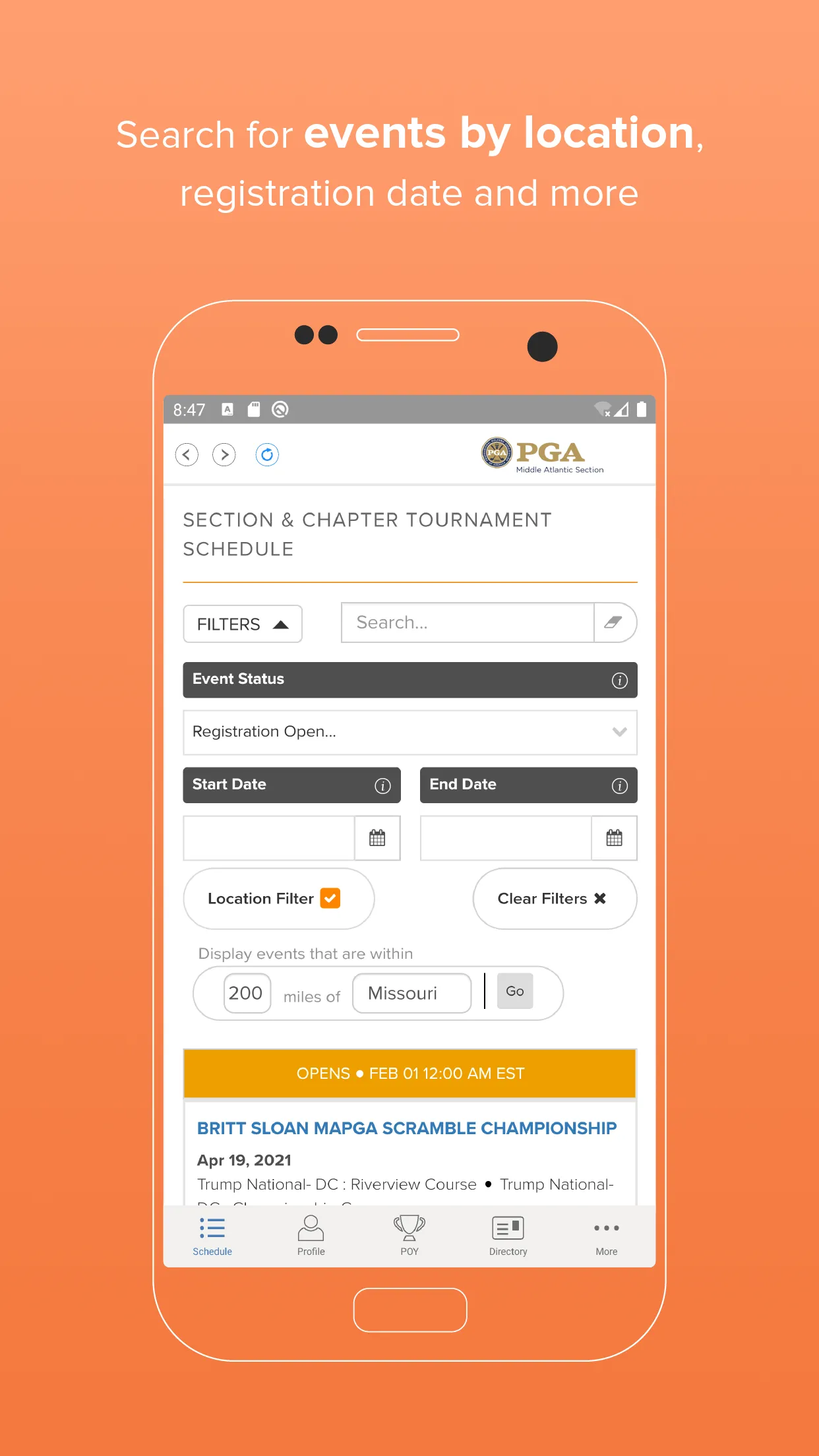 Middle Atlantic PGA Section | Indus Appstore | Screenshot