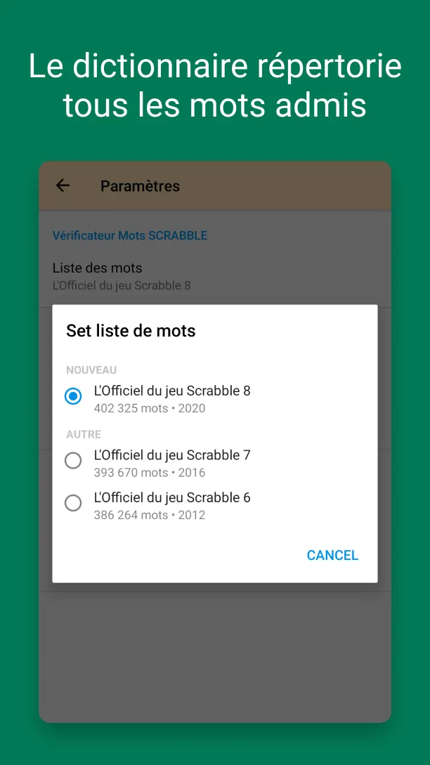 Verificateur Mots SCRABBLE | Indus Appstore | Screenshot