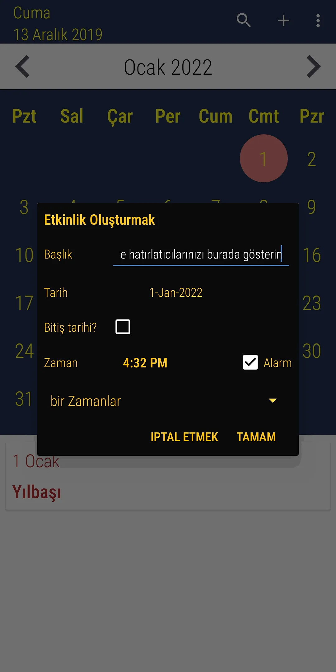 Türkiye Takvimi | Indus Appstore | Screenshot