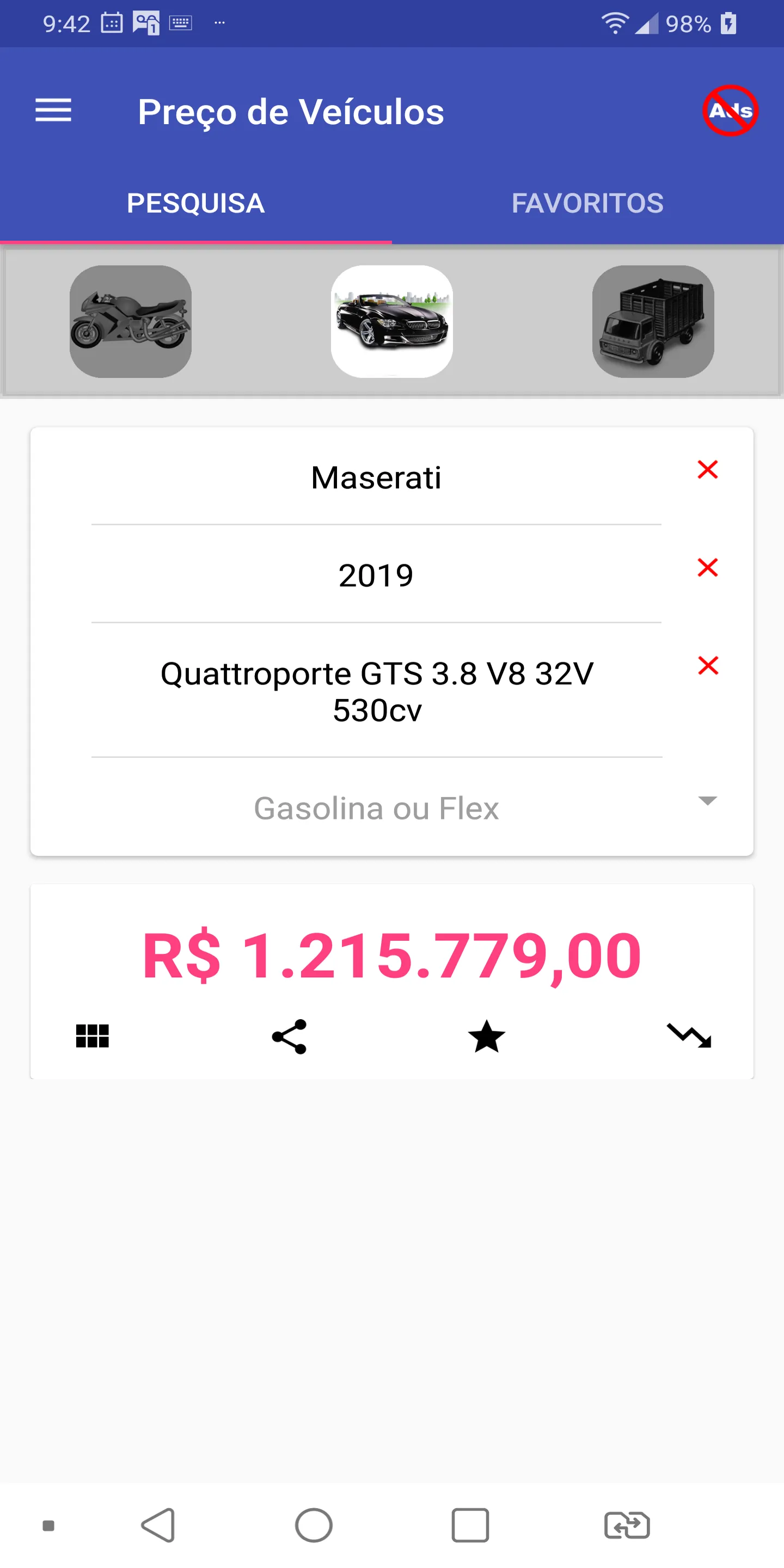 Preço de Veículos | Indus Appstore | Screenshot