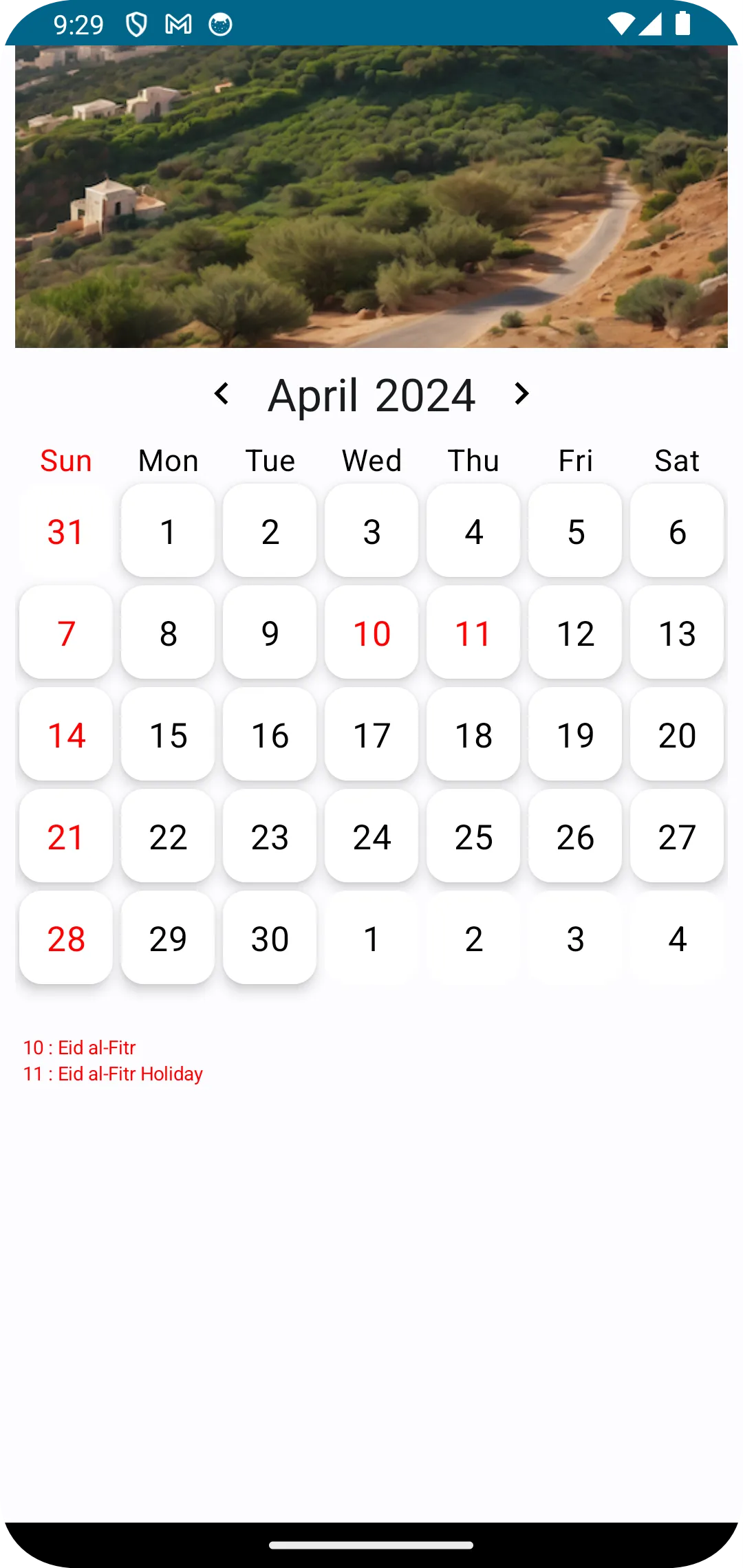 Algeria Calendar | Indus Appstore | Screenshot