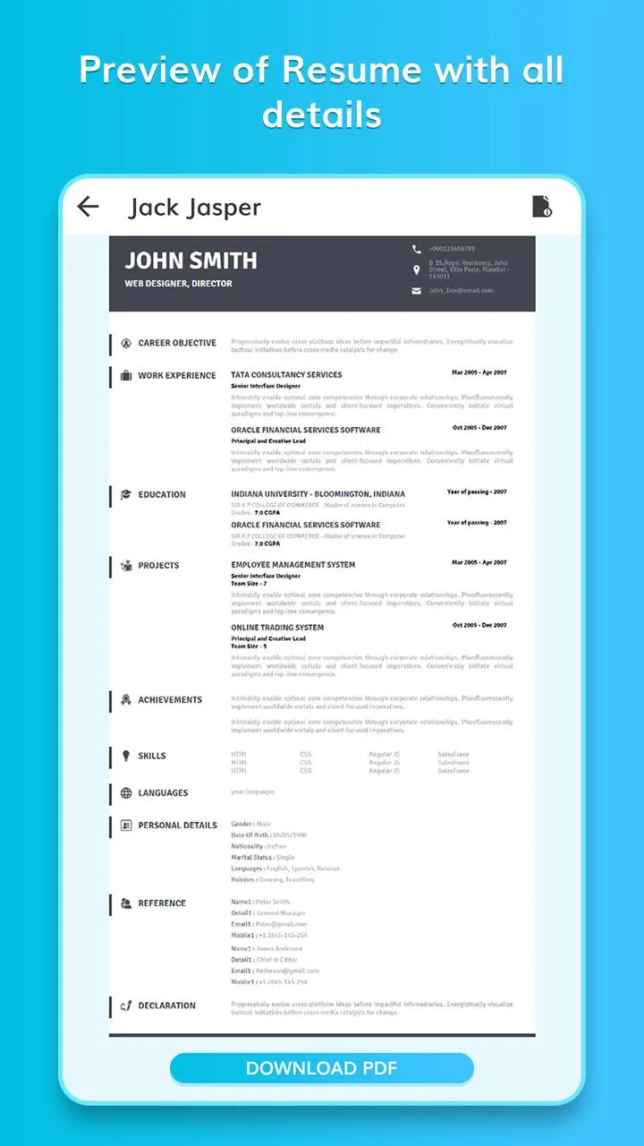 CV: Professional Resume Maker | Indus Appstore | Screenshot