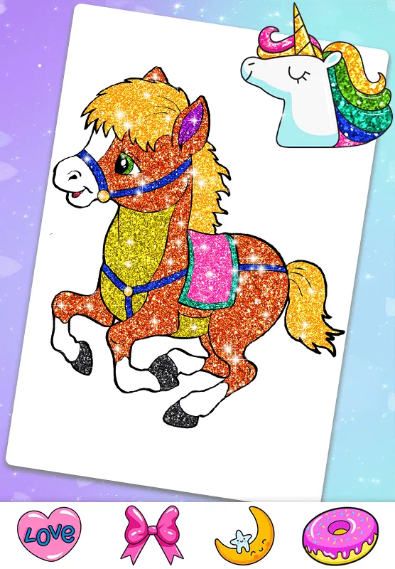 Glitter Horse & Pony Coloring | Indus Appstore | Screenshot