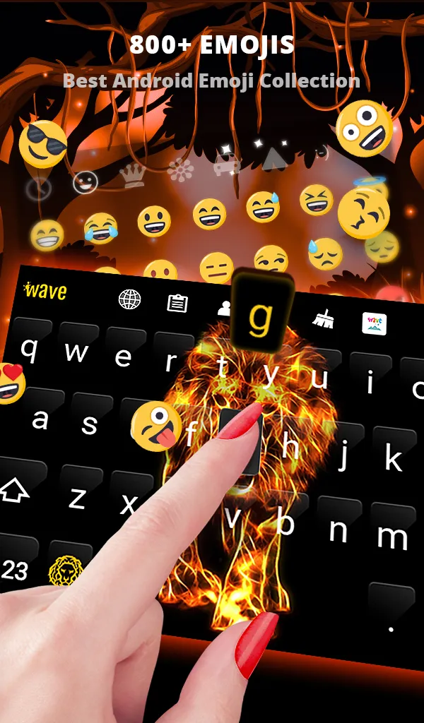 Fire Lion Wallpaper + Keyboard | Indus Appstore | Screenshot