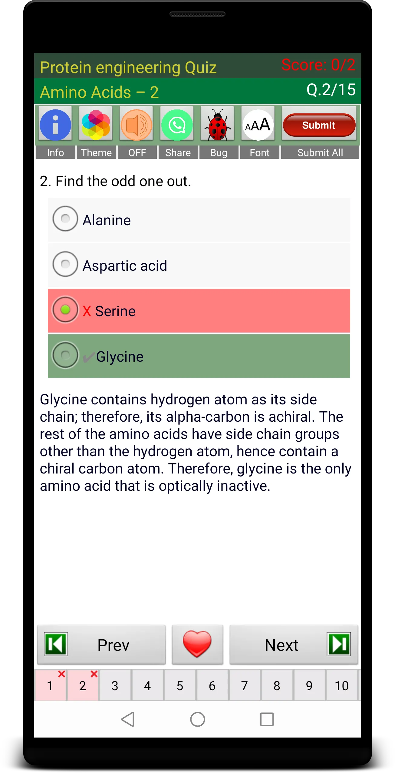 Protein Engineering Quiz | Indus Appstore | Screenshot