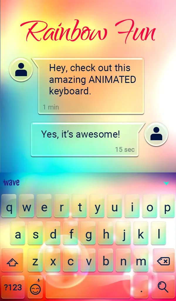 Rainbow Fun Animated Keyboard | Indus Appstore | Screenshot