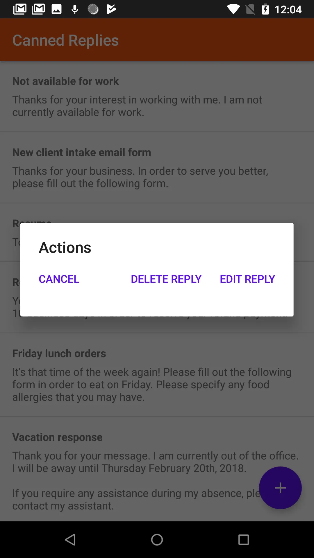 Canned Replies | Indus Appstore | Screenshot