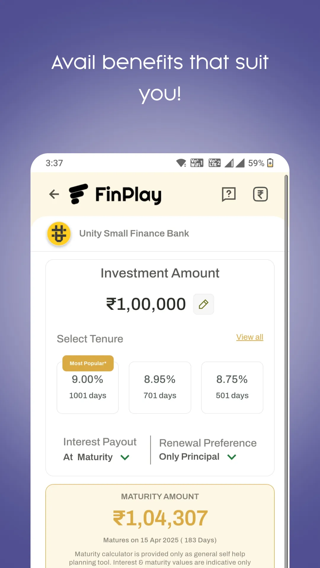 FinPlay: Earn 9.5% PA on FD | Indus Appstore | Screenshot