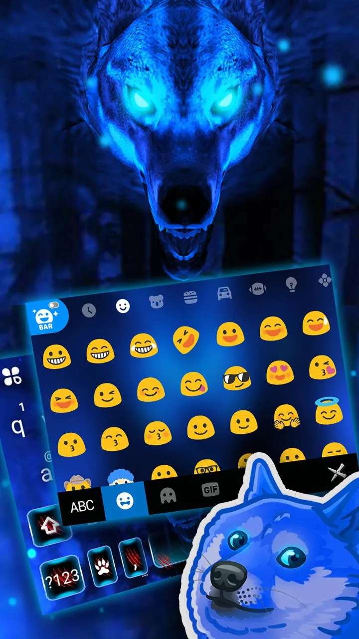 Ice Wolf 3D Keyboard Theme | Indus Appstore | Screenshot