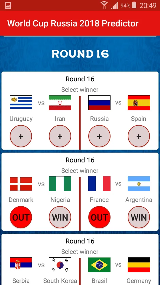 World Cup Russia 2018 Predicto | Indus Appstore | Screenshot