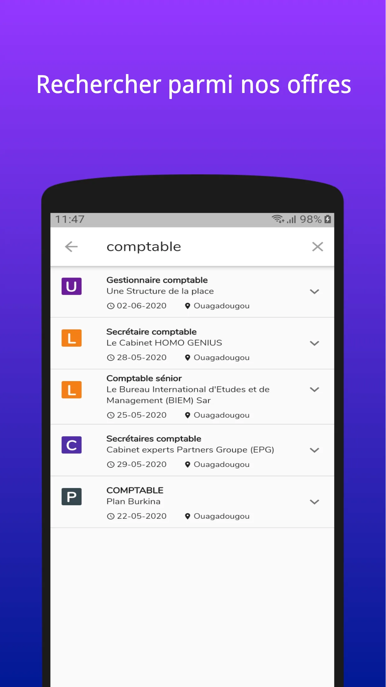 Jobfaso - Offres d'emploi - Ré | Indus Appstore | Screenshot