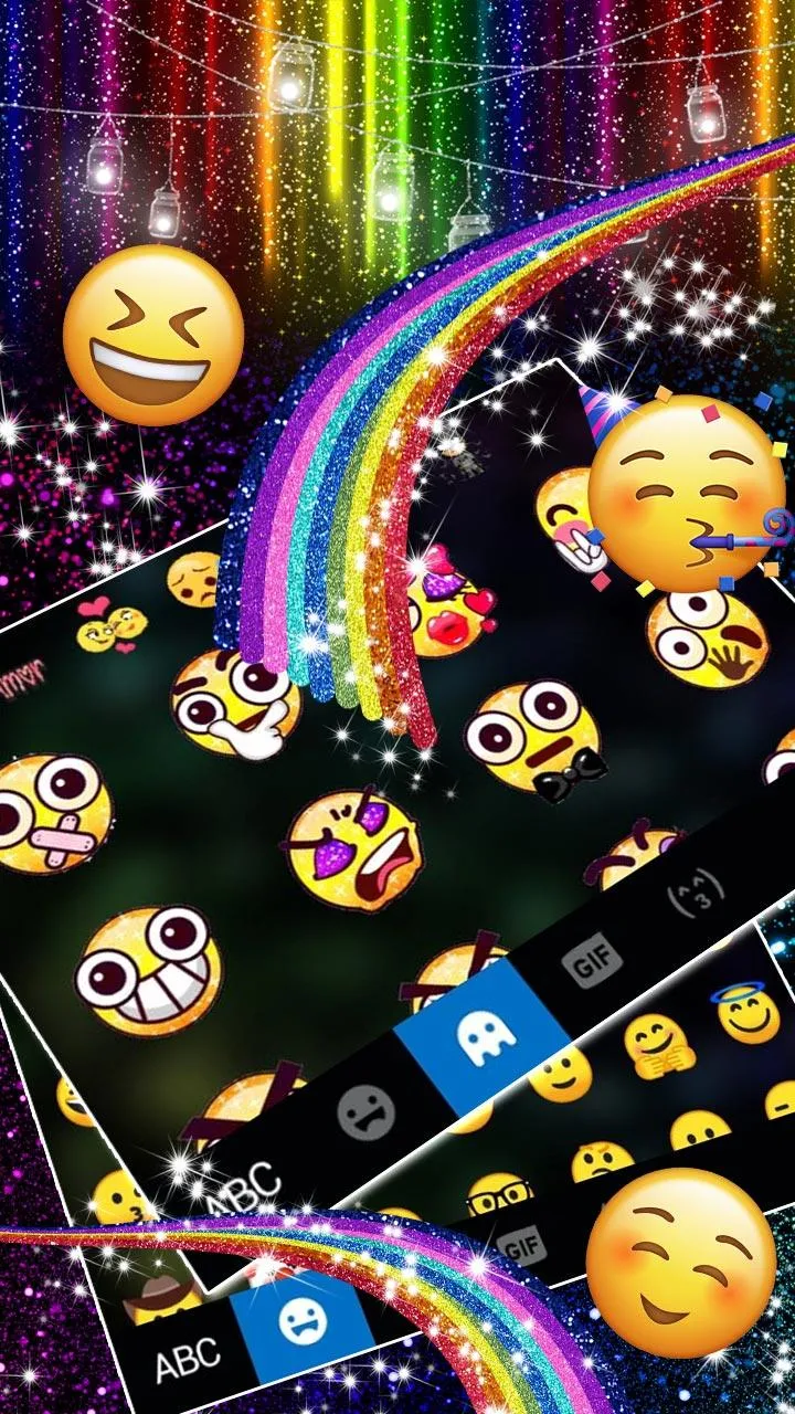 Rainbow Glitter Keyboard Theme | Indus Appstore | Screenshot